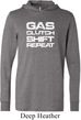 Gas Clutch Shift Repeat White Print Lightweight Hoodie Tee