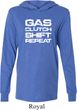 Gas Clutch Shift Repeat White Print Lightweight Hoodie Tee