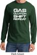 Gas Clutch Shift Repeat White Print Long Sleeve Shirt