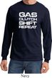 Gas Clutch Shift Repeat White Print Long Sleeve Shirt
