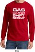 Gas Clutch Shift Repeat White Print Long Sleeve Shirt