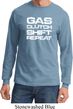 Gas Clutch Shift Repeat White Print Long Sleeve Shirt
