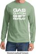 Gas Clutch Shift Repeat White Print Long Sleeve Shirt