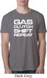 Gas Clutch Shift Repeat White Print Mens Burnout Shirt