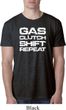 Gas Clutch Shift Repeat White Print Mens Burnout Shirt
