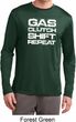 Gas Clutch Shift Repeat White Print Mens Dry Wicking Long Sleeve Shirt