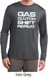 Gas Clutch Shift Repeat White Print Mens Dry Wicking Long Sleeve Shirt