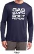 Gas Clutch Shift Repeat White Print Mens Dry Wicking Long Sleeve Shirt