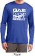 Gas Clutch Shift Repeat White Print Mens Dry Wicking Long Sleeve Shirt