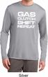 Gas Clutch Shift Repeat White Print Mens Dry Wicking Long Sleeve Shirt