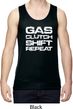 Gas Clutch Shift Repeat White Print Mens Moisture Wicking Tanktop