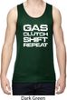 Gas Clutch Shift Repeat White Print Mens Moisture Wicking Tanktop
