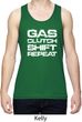 Gas Clutch Shift Repeat White Print Mens Moisture Wicking Tanktop