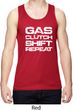 Gas Clutch Shift Repeat White Print Mens Moisture Wicking Tanktop