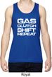 Gas Clutch Shift Repeat White Print Mens Moisture Wicking Tanktop