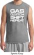 Gas Clutch Shift Repeat White Print Mens Muscle Shirt