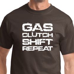 Gas Clutch Shift Repeat White Print Mens Shirts