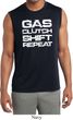 Gas Clutch Shift Repeat White Print Mens Sleeveless Moisture Wicking
