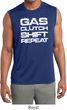 Gas Clutch Shift Repeat White Print Mens Sleeveless Moisture Wicking