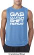 Gas Clutch Shift Repeat White Print Mens Sleeveless Shirt