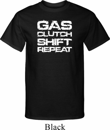 Gas Clutch Shift Repeat White Print Mens Tall Shirt