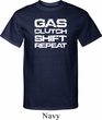 Gas Clutch Shift Repeat White Print Mens Tall Shirt