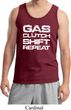 Gas Clutch Shift Repeat White Print Mens Tank Top