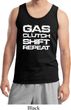 Gas Clutch Shift Repeat White Print Mens Tank Top