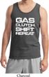 Gas Clutch Shift Repeat White Print Mens Tank Top