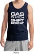 Gas Clutch Shift Repeat White Print Mens Tank Top