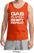 Gas Clutch Shift Repeat White Print Mens Tank Top