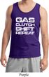 Gas Clutch Shift Repeat White Print Mens Tank Top