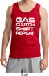 Gas Clutch Shift Repeat White Print Mens Tank Top