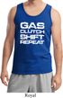Gas Clutch Shift Repeat White Print Mens Tank Top