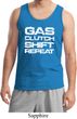 Gas Clutch Shift Repeat White Print Mens Tank Top