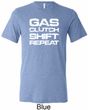 Gas Clutch Shift Repeat White Print Mens Tri Blend Crewneck Shirt