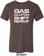 Gas Clutch Shift Repeat White Print Mens Tri Blend Crewneck Shirt