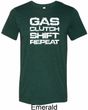 Gas Clutch Shift Repeat White Print Mens Tri Blend Crewneck Shirt
