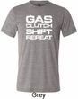 Gas Clutch Shift Repeat White Print Mens Tri Blend Crewneck Shirt