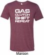 Gas Clutch Shift Repeat White Print Mens Tri Blend Crewneck Shirt