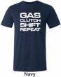 Gas Clutch Shift Repeat White Print Mens Tri Blend Crewneck Shirt