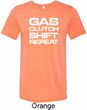 Gas Clutch Shift Repeat White Print Mens Tri Blend Crewneck Shirt