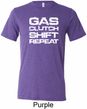 Gas Clutch Shift Repeat White Print Mens Tri Blend Crewneck Shirt