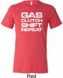 Gas Clutch Shift Repeat White Print Mens Tri Blend Crewneck Shirt