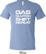 Gas Clutch Shift Repeat White Print Mens Tri Blend V-neck Shirt
