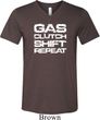Gas Clutch Shift Repeat White Print Mens Tri Blend V-neck Shirt
