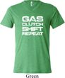 Gas Clutch Shift Repeat White Print Mens Tri Blend V-neck Shirt
