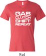 Gas Clutch Shift Repeat White Print Mens Tri Blend V-neck Shirt