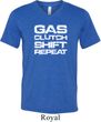 Gas Clutch Shift Repeat White Print Mens Tri Blend V-neck Shirt