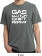Gas Clutch Shift Repeat White Print Pigment Dyed Shirt